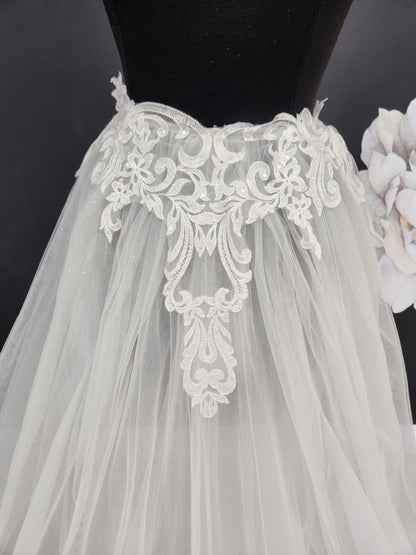Glitter Tulle Detachable Half Skirt Wedding Dress Skirt