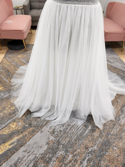Beaded Lace Bodice A-line Wedding Dress