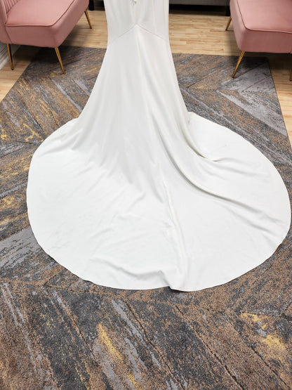 Long Sleeve with Lace Accents Fitted Wedding Dress