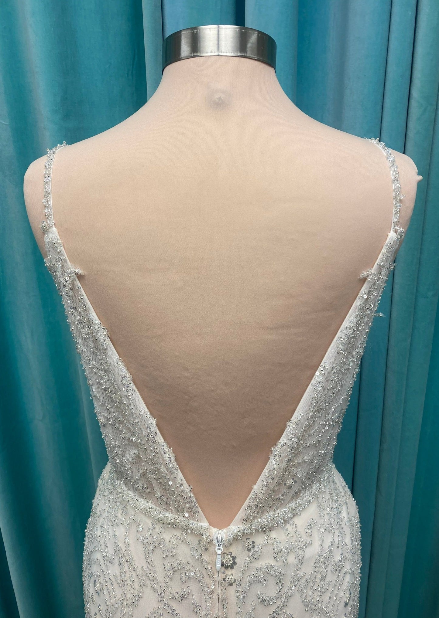 Fully beaded art deco motif bridal gown Allure Abella Giselle E206