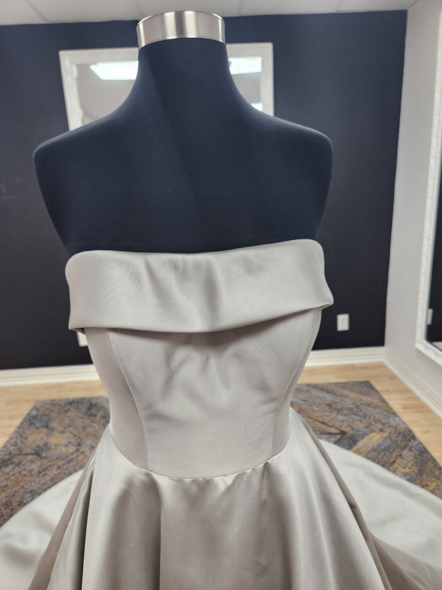 Silvery Blue Aline Wedding Dress