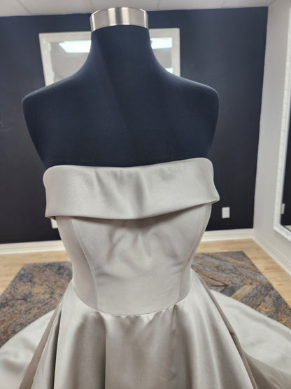 Silvery Blue Aline Wedding Dress