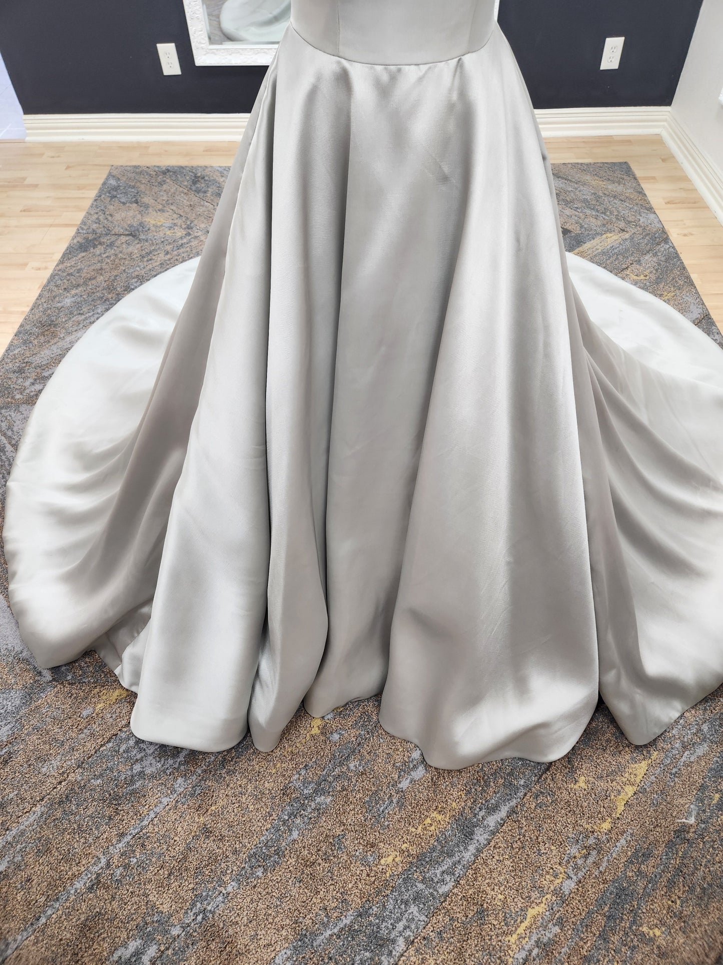 Silvery Blue Aline Wedding Dress