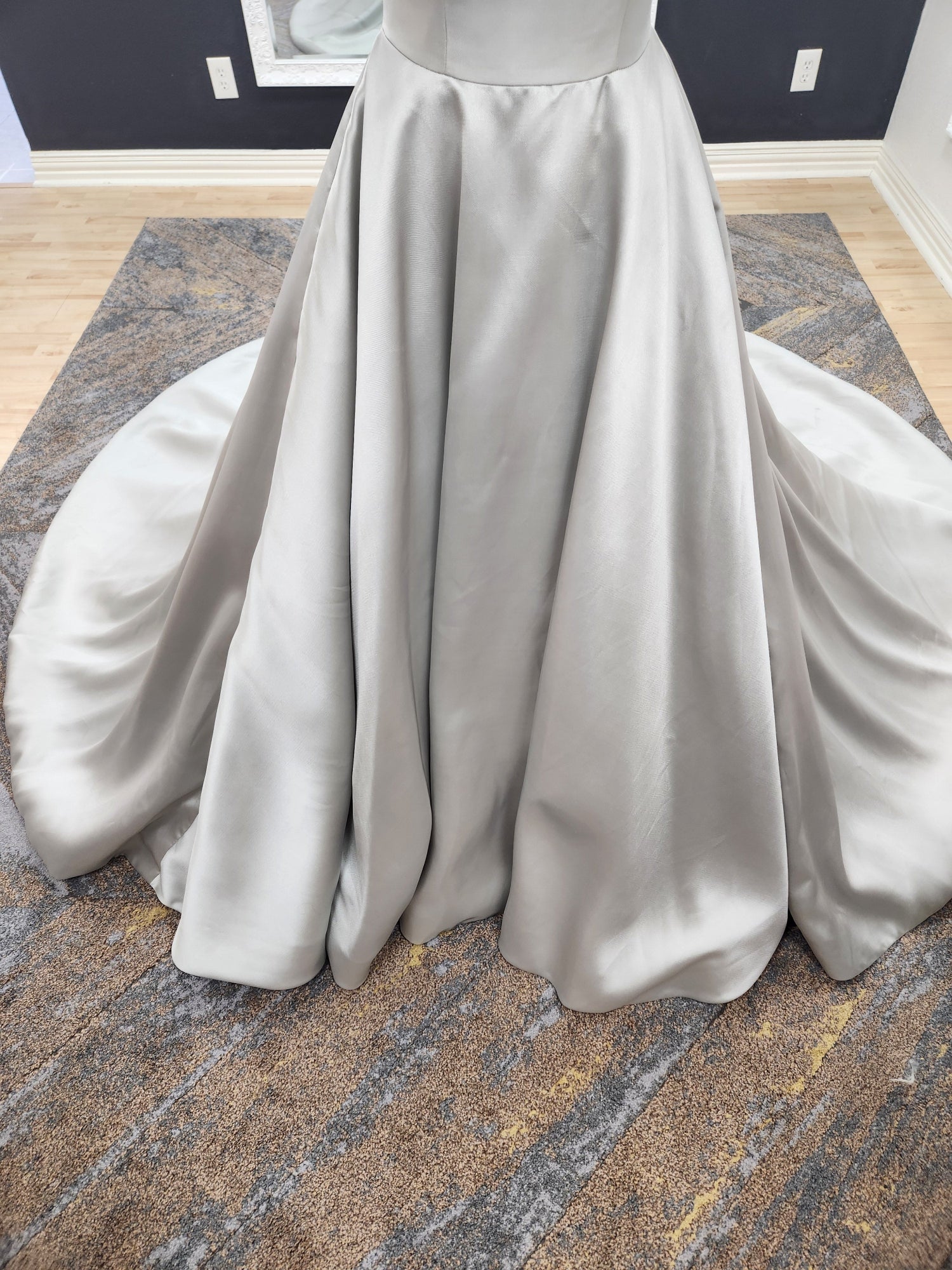 Silvery Blue Aline Wedding Dress