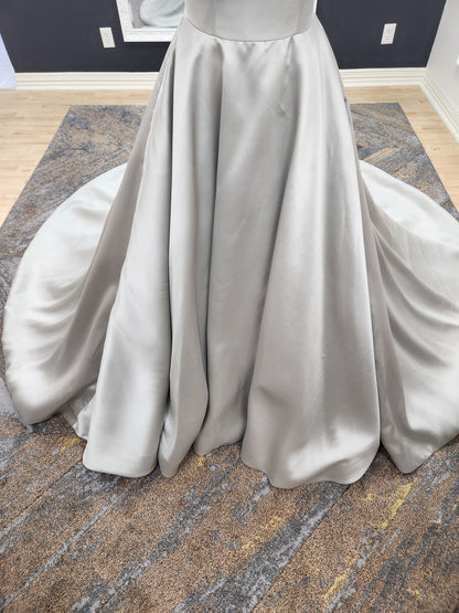 Silvery Blue Aline Wedding Dress