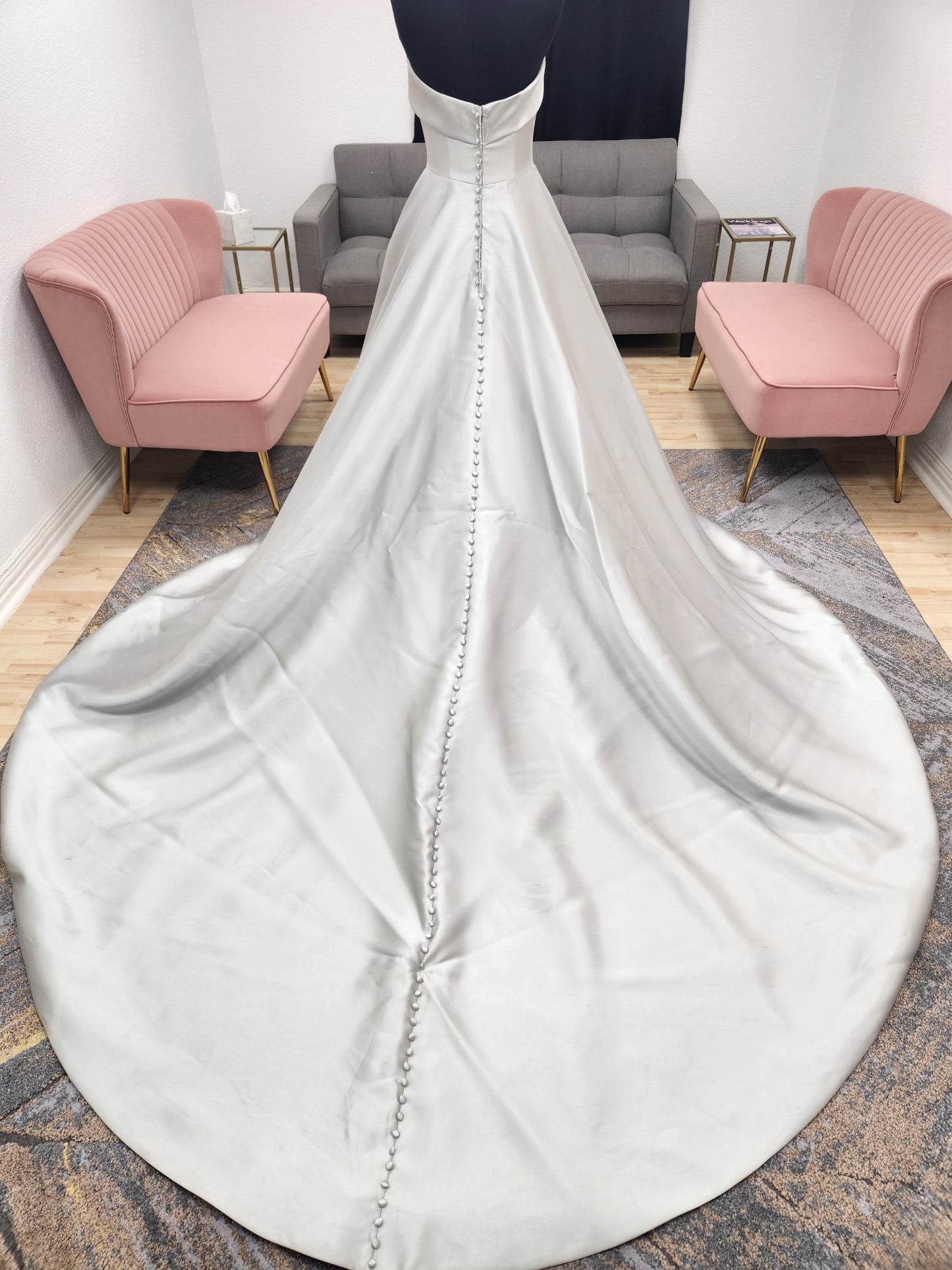 Silvery Blue Aline Wedding Dress