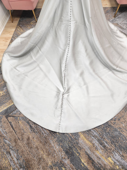 Silvery Blue Aline Wedding Dress