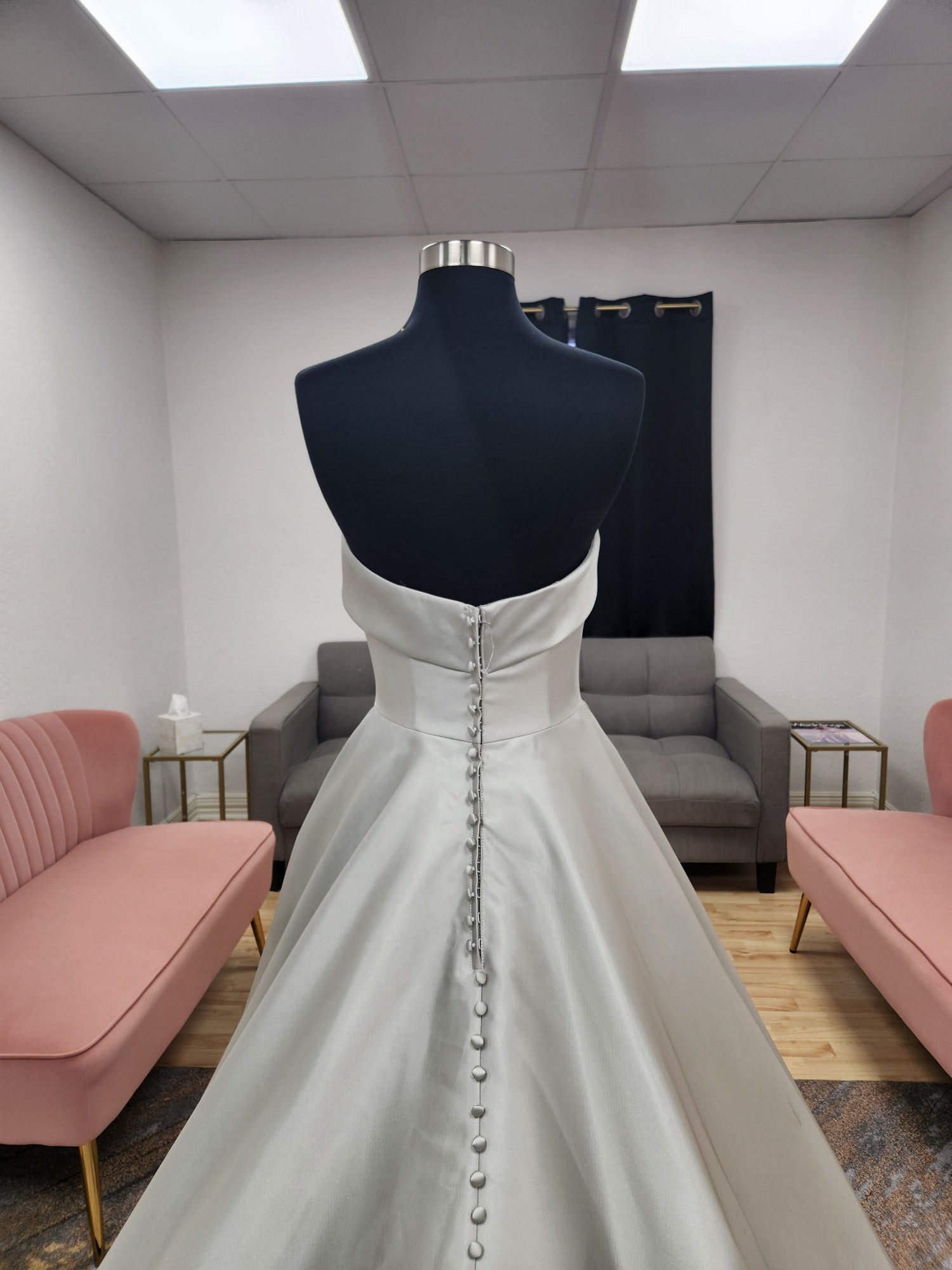 Silvery Blue Aline Wedding Dress