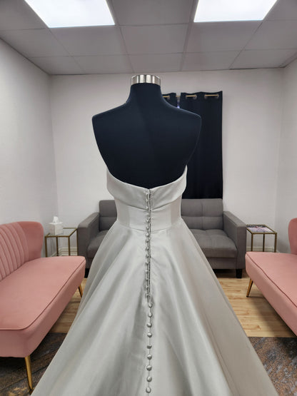 Silvery Blue Aline Wedding Dress