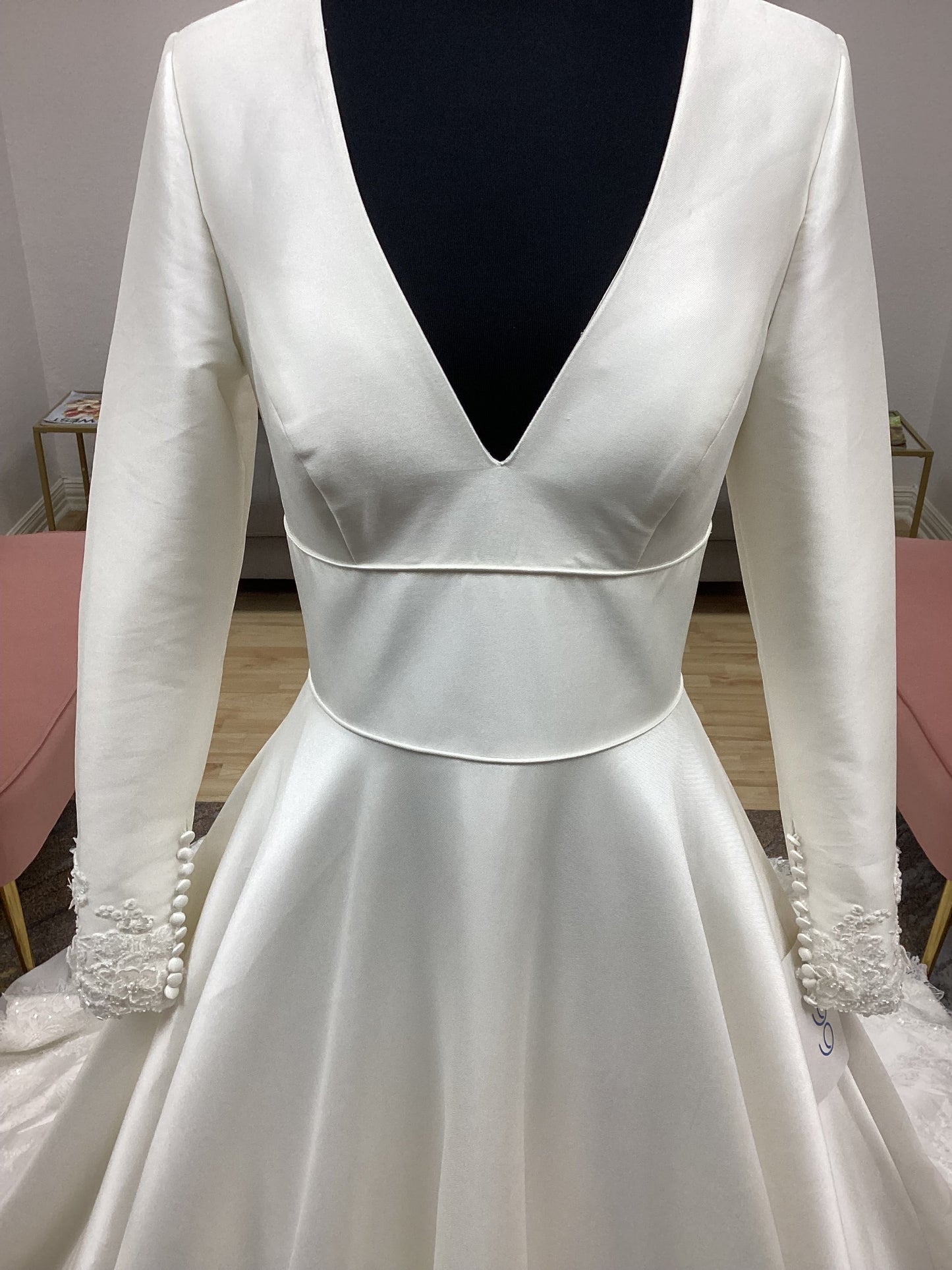 Mikado Long Sleeve Wedding Dress