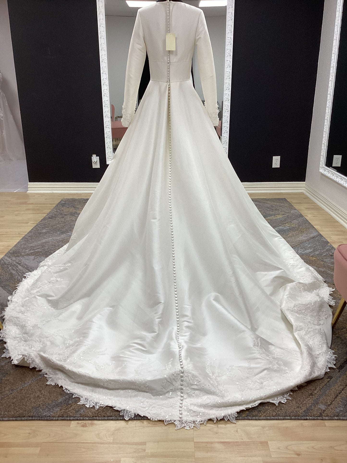 Mikado Long Sleeve Wedding Dress