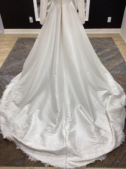 Mikado Long Sleeve Wedding Dress