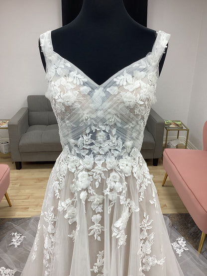 Soft Floral A-line  Wedding Dress