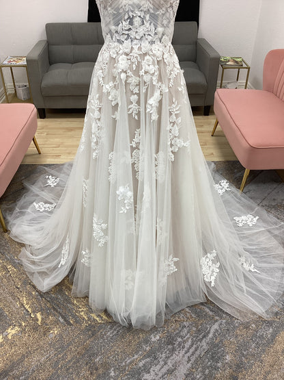 Soft Floral A-line  Wedding Dress