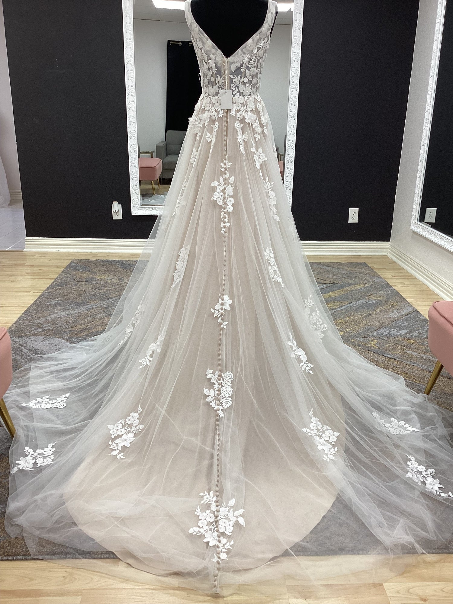 Soft Floral A-line  Wedding Dress