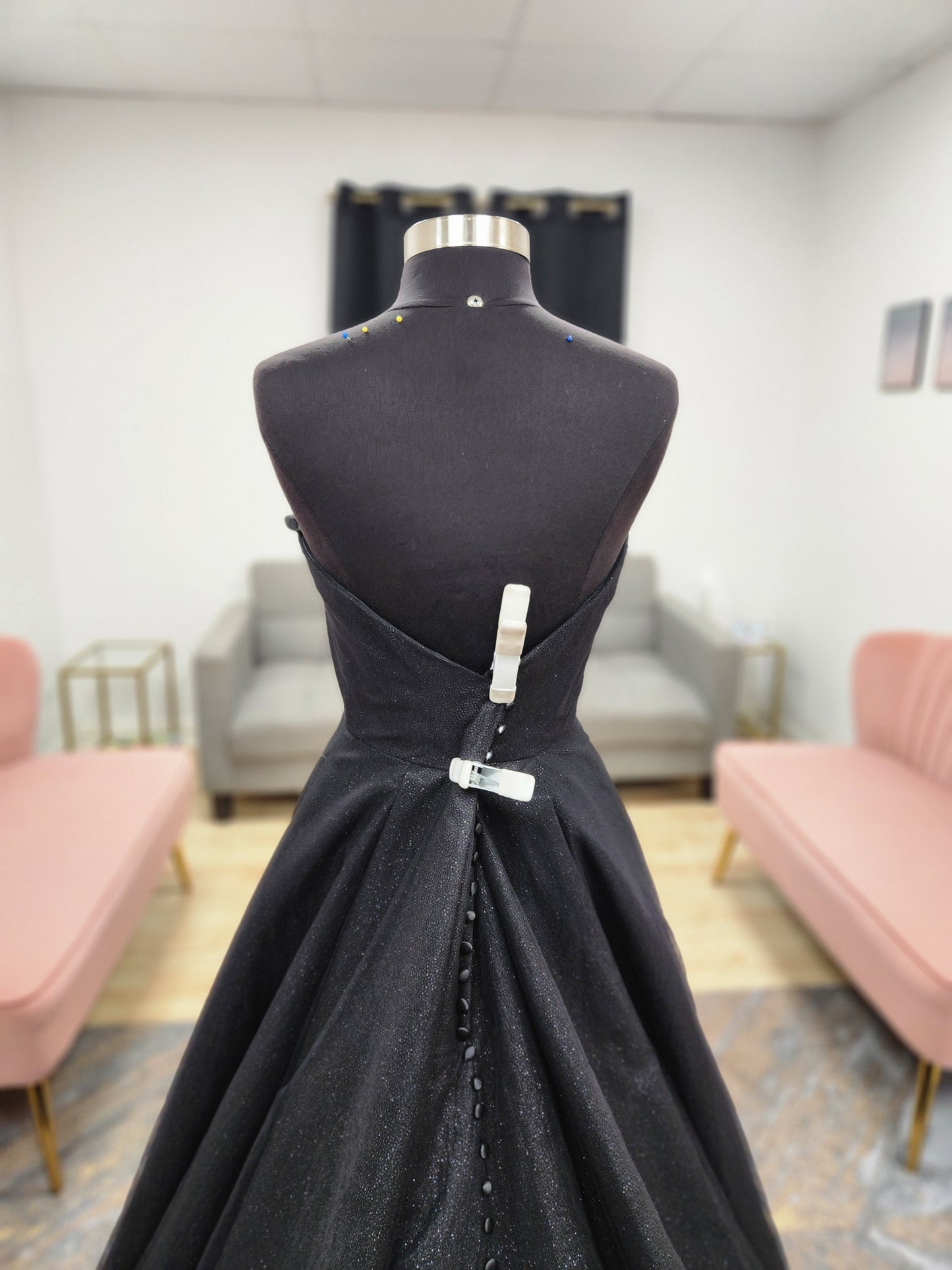 Black Glitter Wedding Dress