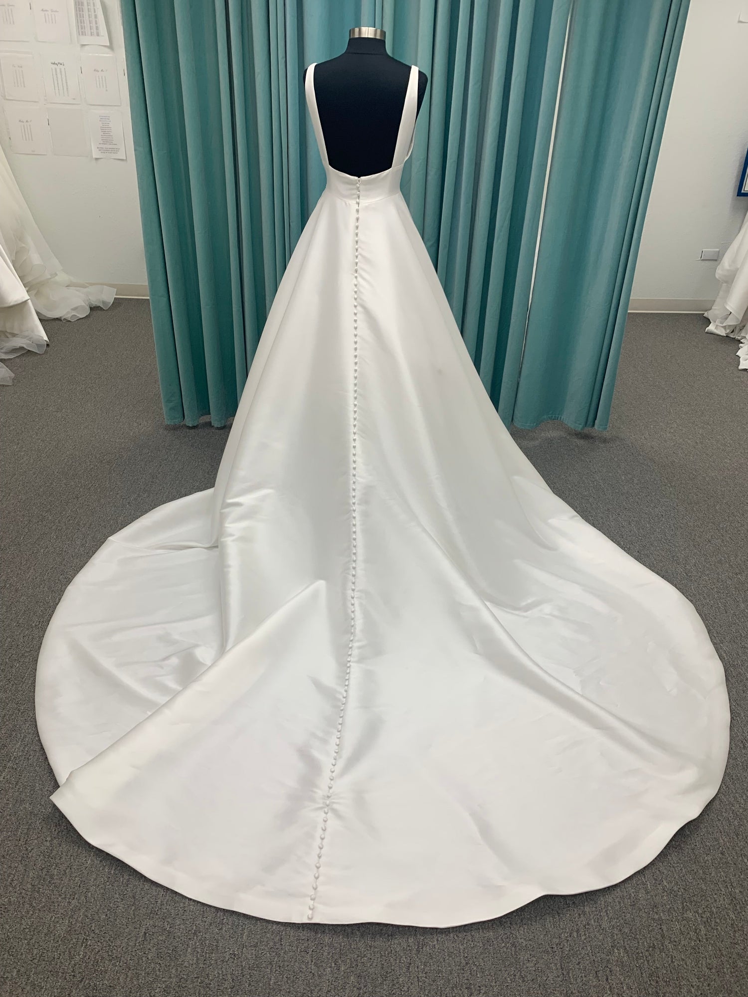 Mikado V-neck A-Line Wedding Dress