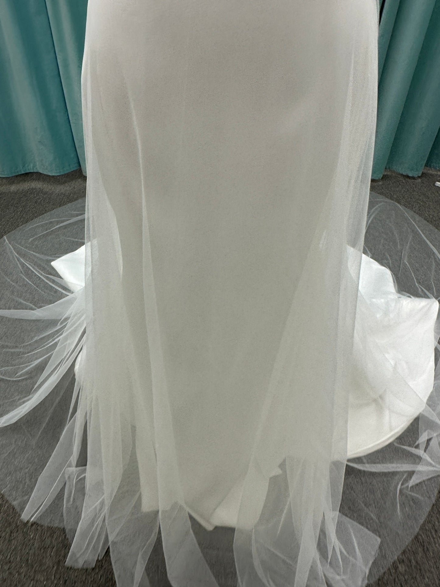 Tulle Bridal Overskirt Beaded Band