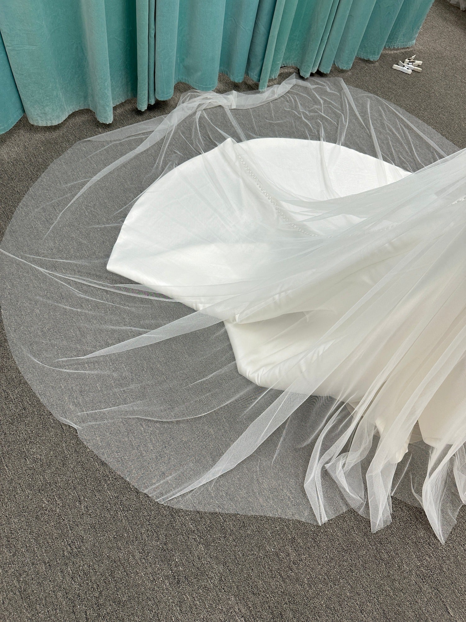 Tulle Bridal Overskirt Beaded Band