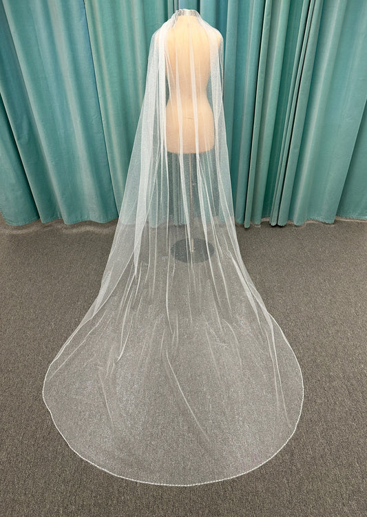 Sparkling Glitter Beaded Edge Cathedral Veil