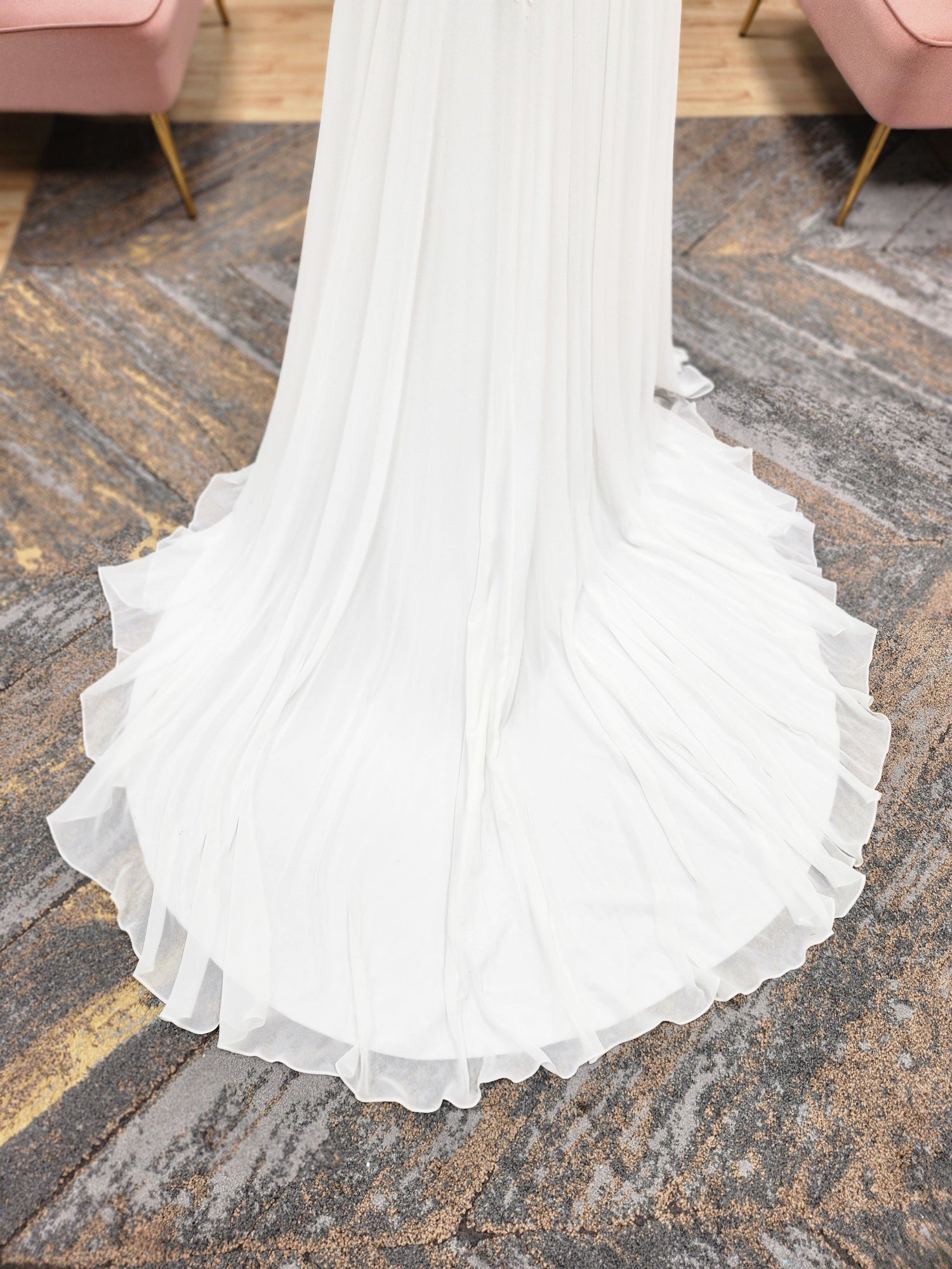 Illusion neckline with Lace Bodice A-line Wedding dress