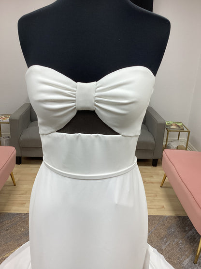 Strapless Crepe with Bow Bodice Wedding Dress