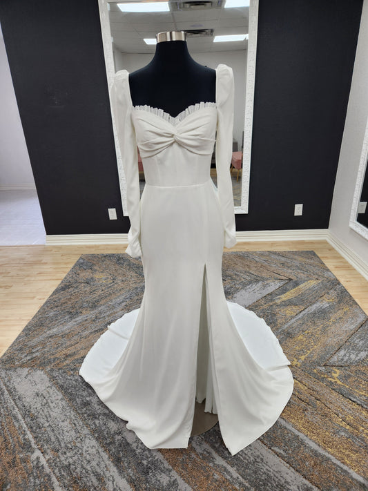 Long Sleeve with Corset Style Top Wedding Dress