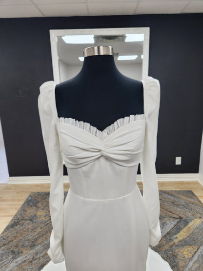 Long Sleeve with Corset Style Top Wedding Dress
