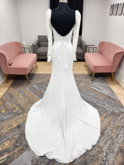 Long Sleeve with Corset Style Top Wedding Dress