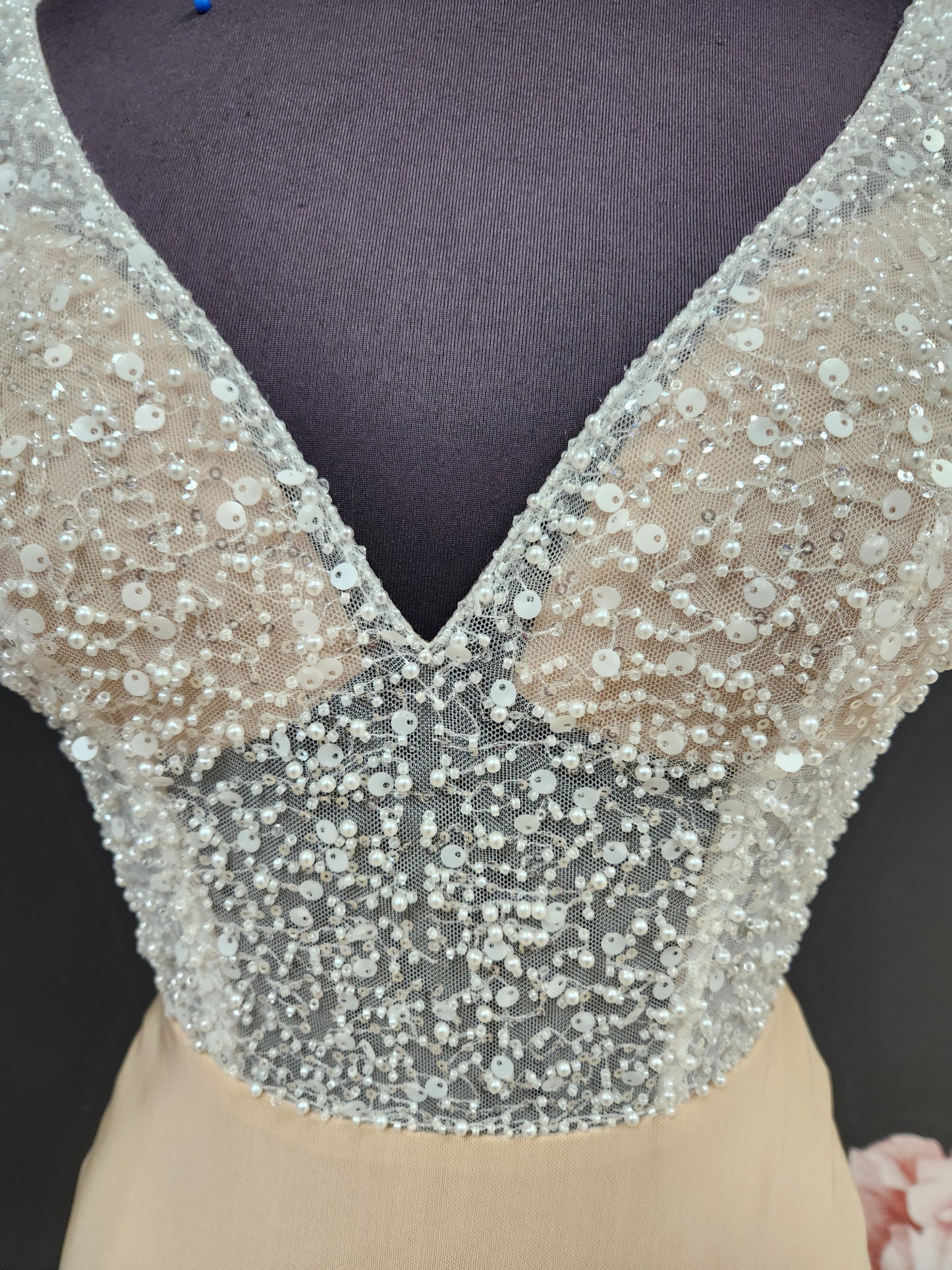 Beaded V-neck Bodysuit