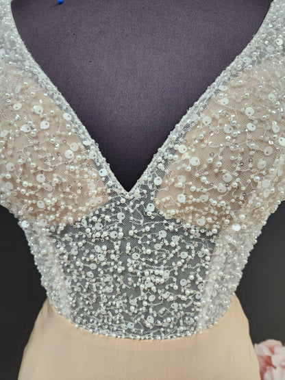 Beaded V-neck Bodysuit