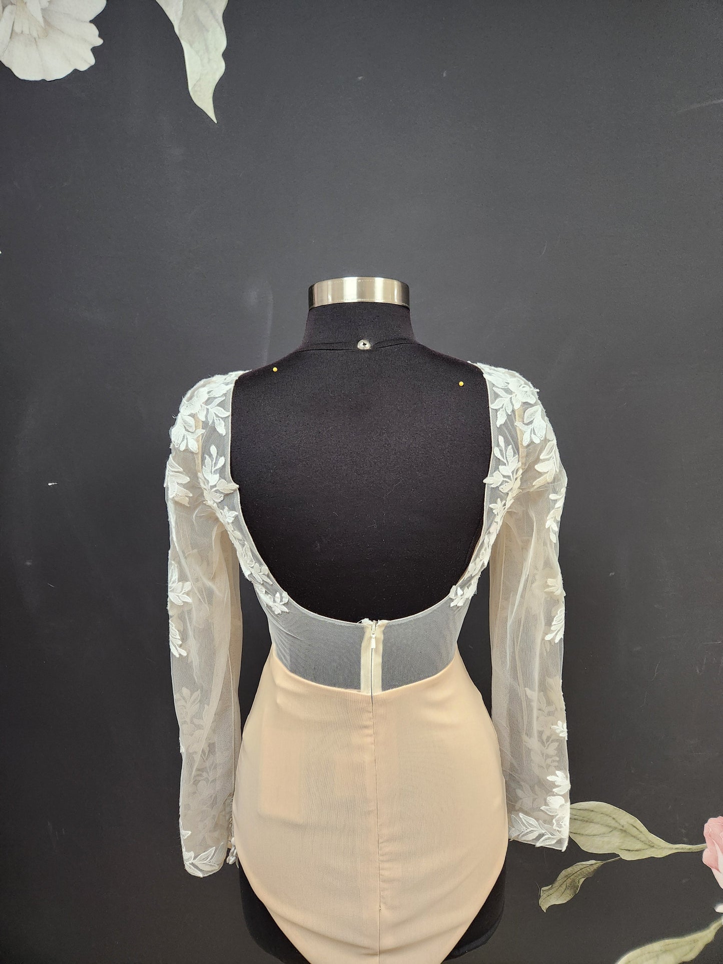 Lace Shoulder and Sleeve Long Sleeve Bodysuit