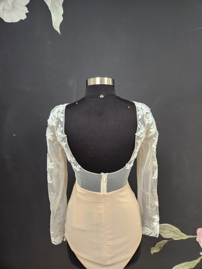 Lace Shoulder and Sleeve Long Sleeve Bodysuit