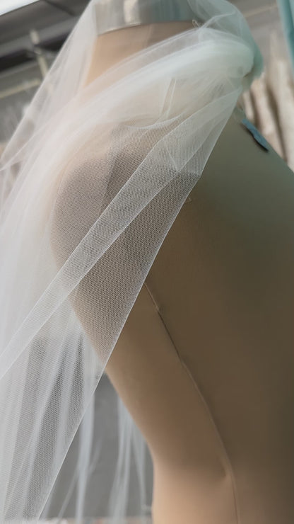 Scalloped Lace Cathedral Wedding Bridal Veil