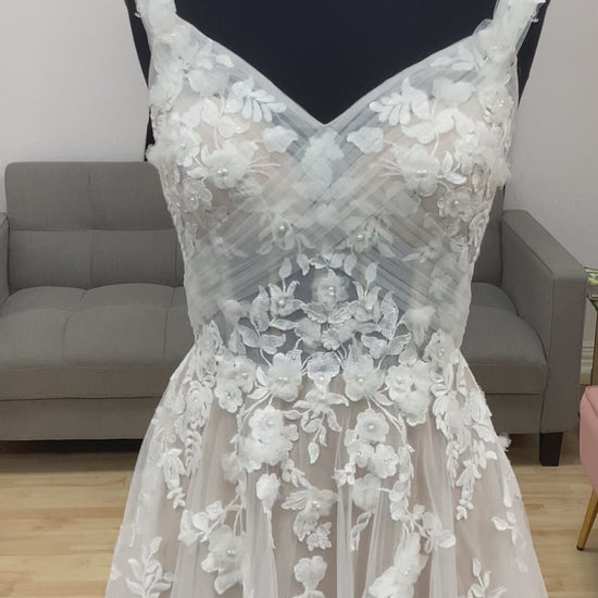 Soft Floral A-line  Wedding Dress