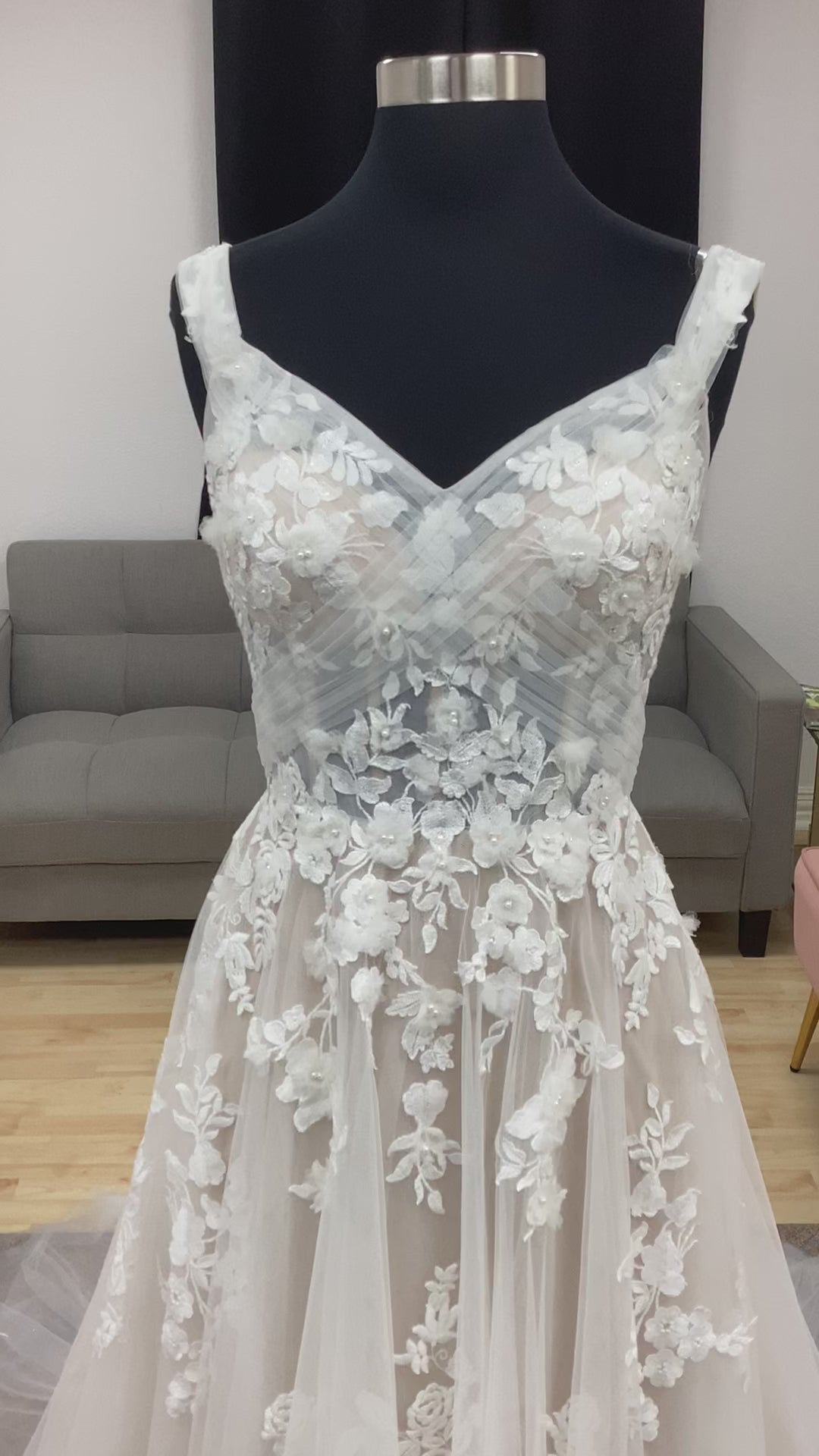 Soft Floral A-line  Wedding Dress