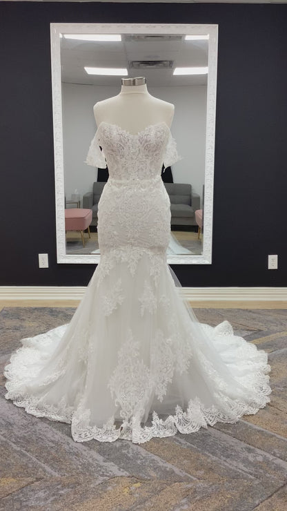 Morilee Calista Style 2901 Mermaid Wedding Dress with Detachable Sleeves