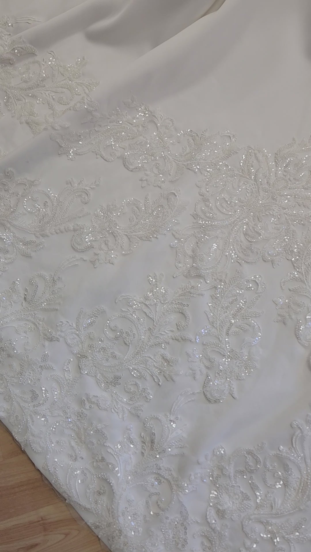 Aline Beaded Long Sleeve with Boat Neckline Wedding Dress