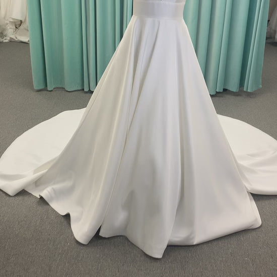 Mikado V-neck A-Line Wedding Dress