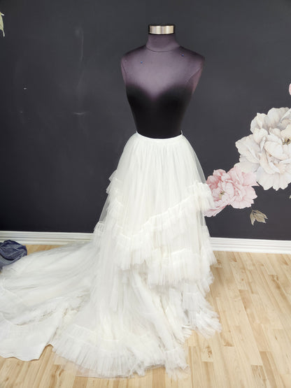 Lined Ruffle Removable Wedding Dress  Over Skirt