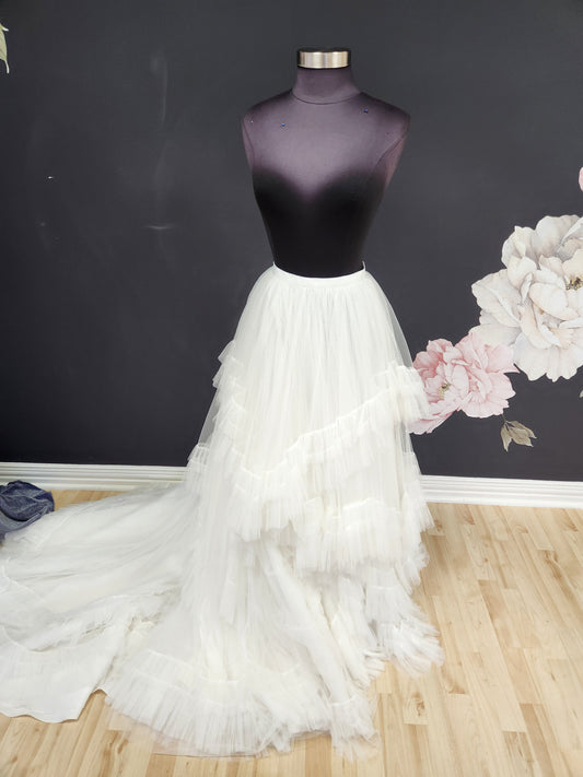 Lined Ruffle Removable Wedding Dress  Over Skirt